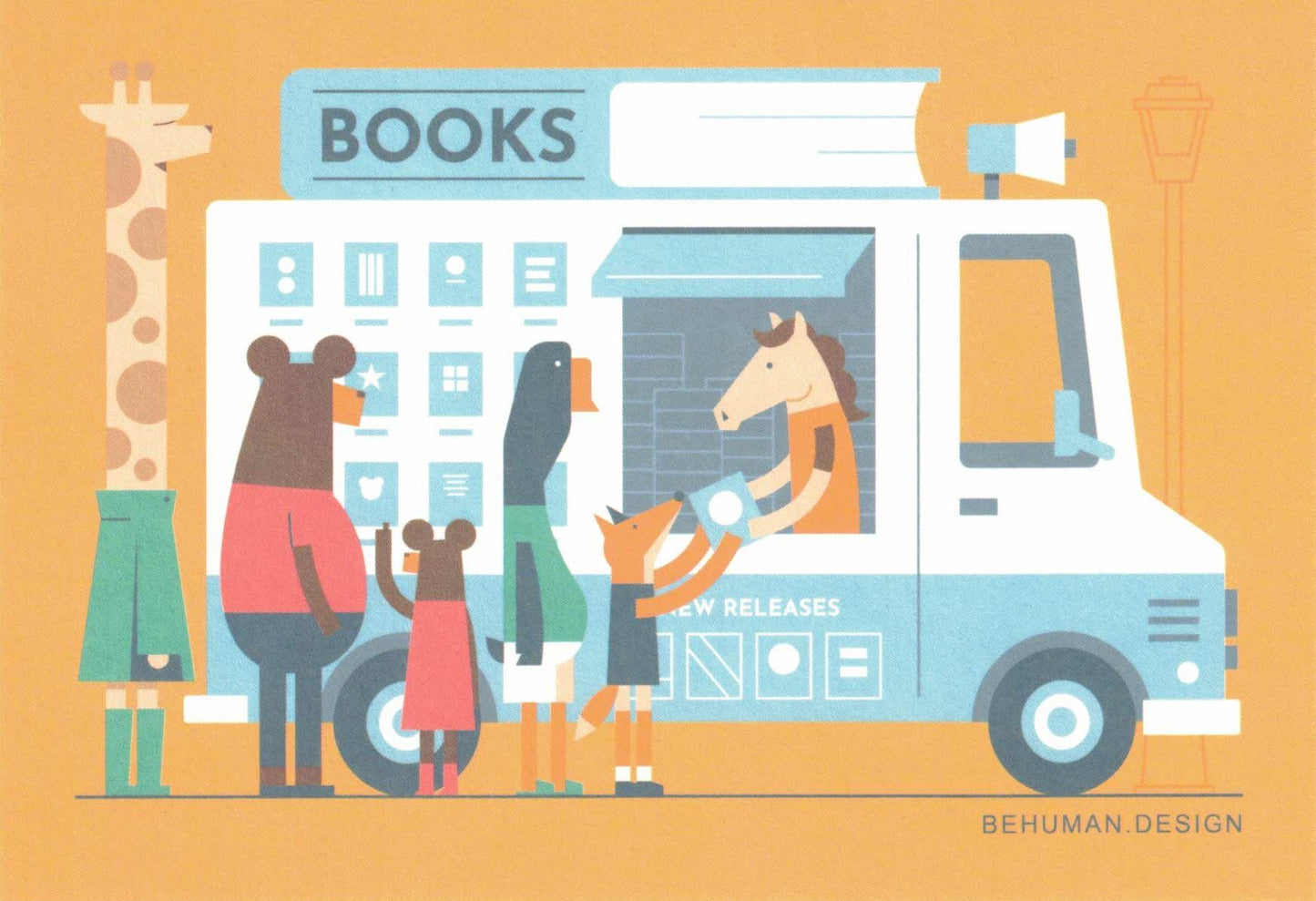 Book Club  Truck - Postcard