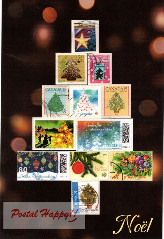 Christmas Tree Stamps Postcard