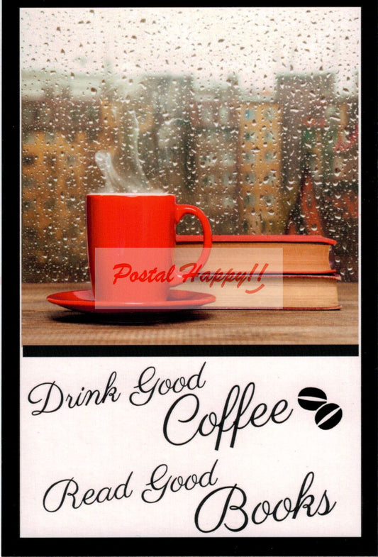 Good Coffee & Good Books Postcard