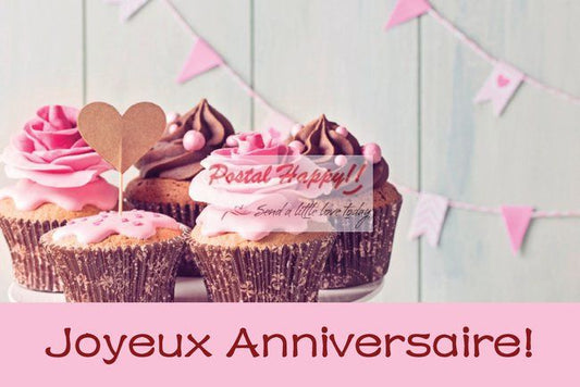 "Joyeux Anniversaire!'' Postcard