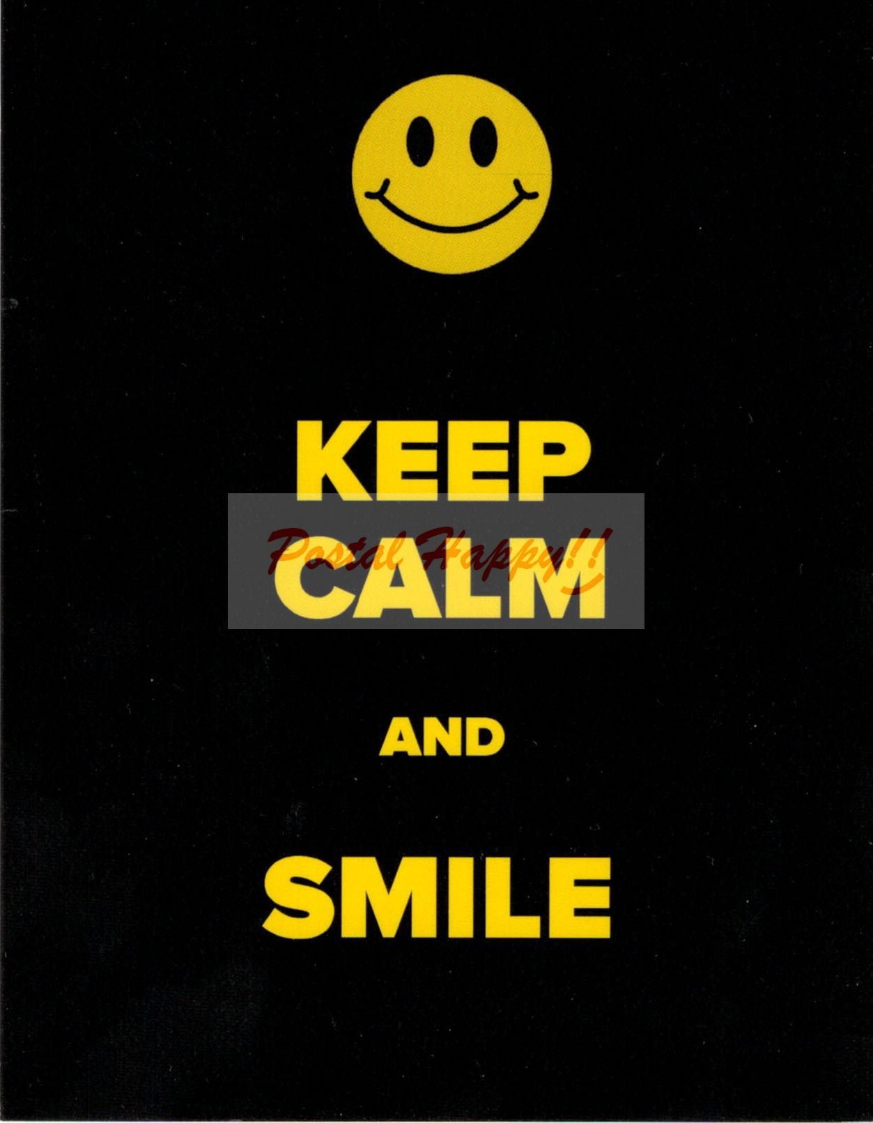 "Keep Calm and Smile" Postcard