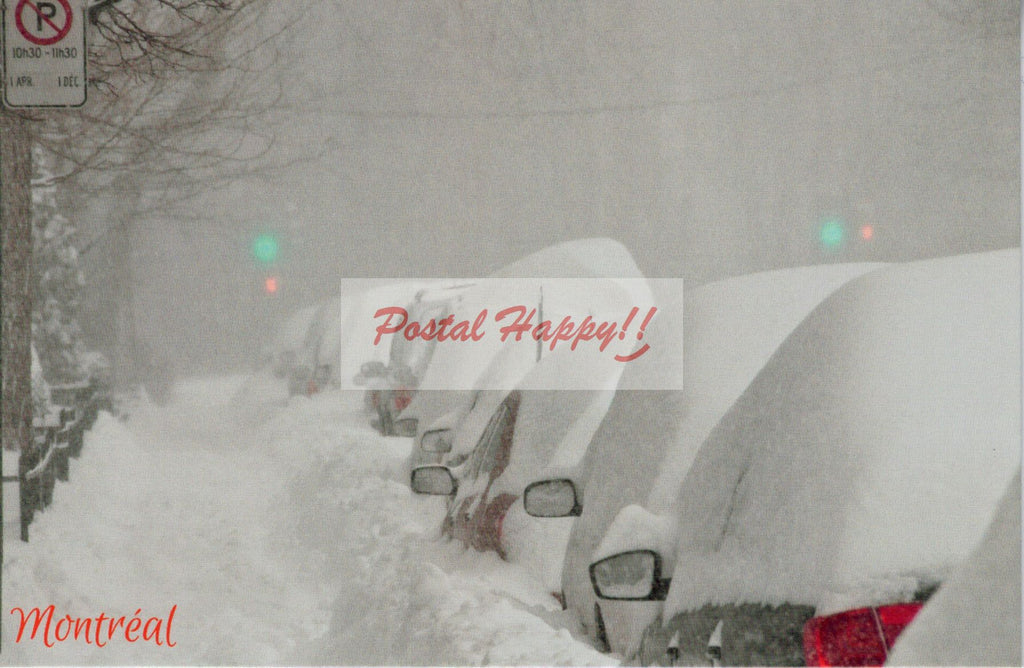 Snow Covered Cars Postcard