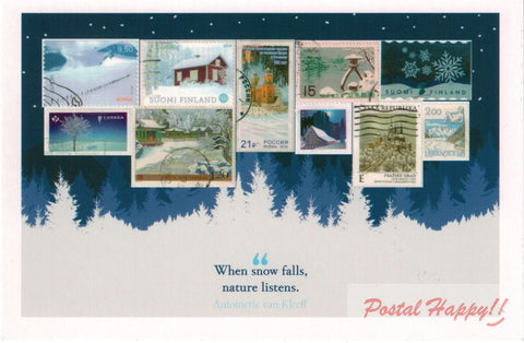 Snow of the World Stamps Postcard